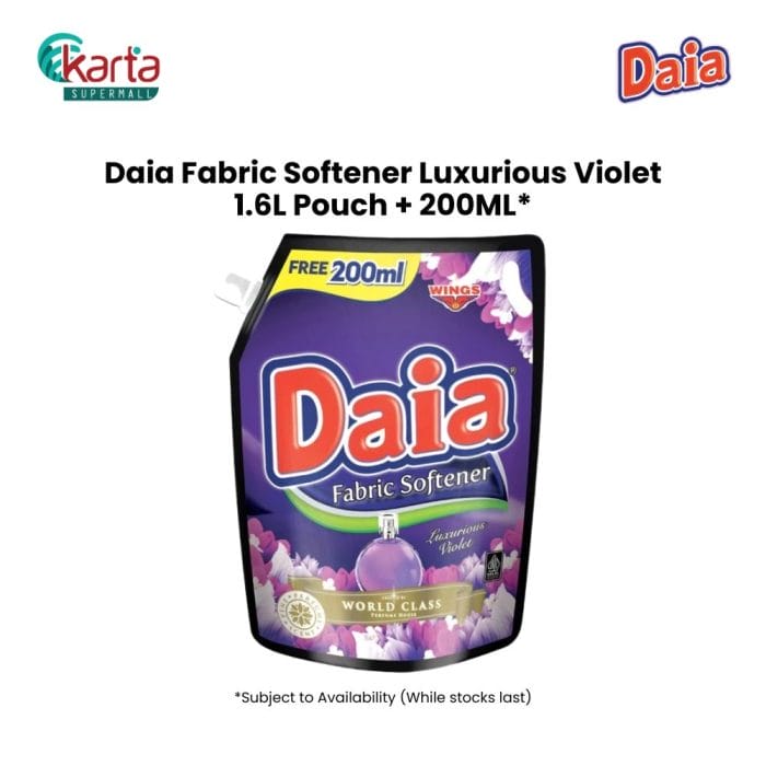 Daia Fabric Softener Luxurious Violet 1.6L + FREE 200ml Pouch