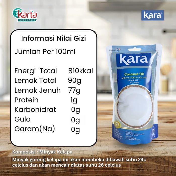 KARA Coconut Cooking Oil 1L Refill pack