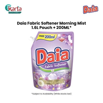 Daia Fabric Softener Morning Mist 1.6L + FREE 200ml Pouch