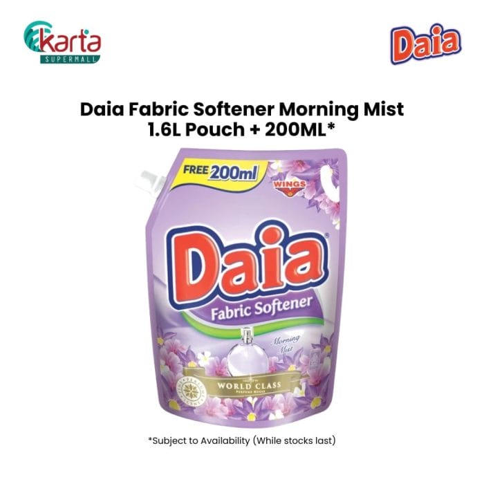 Daia Fabric Softener Morning Mist 1.6L + FREE 200ml Pouch