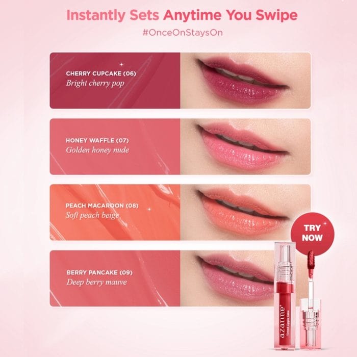 Azarine Tinted Lippie Cake 2.9ml  - Bundle of 2 Units (08 Peach Macaroon) (Clearance Sale : EXP Sept 2026)