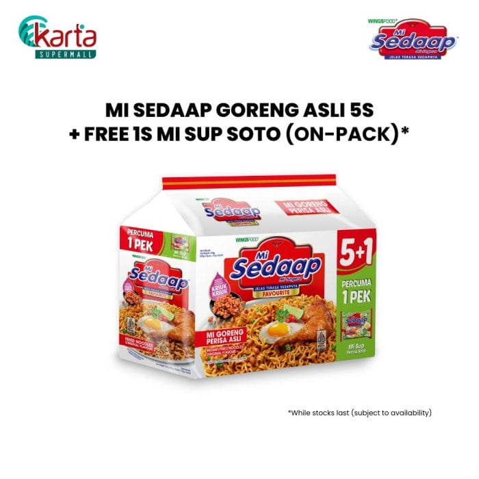 Mi Sedaap Goreng Asli 5s + FREE 1s Mi Sup Soto (On-Pack)