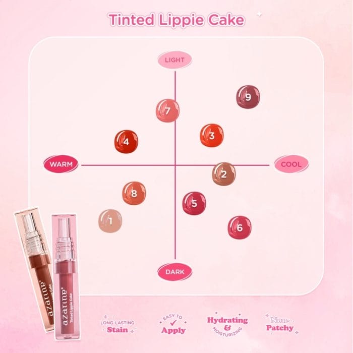 AZARINE Tinted Lippie Cake 2.9ml - Bundle of 2 Units (02 Choco Biscuit) (Clearance Sale : EXP Sept 2026)