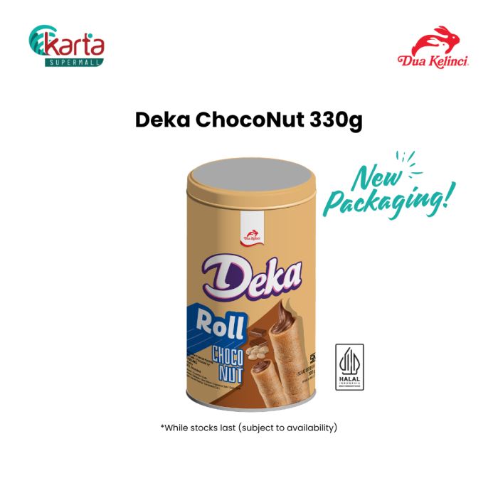 Deka Wafer Rolls ChocoNut 330g can