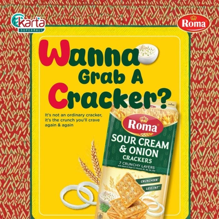 ROMA SOUR CREAM & ONION CRACKER 337.5g (3 X 112.5g)