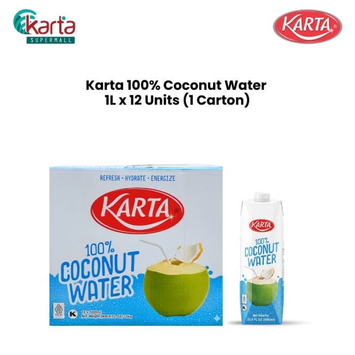Karta 100% Coconut Water 1L x 12 Units (1 Carton)