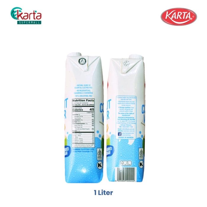 Karta 100% Coconut Water 1L x 12 Units (1 Carton)