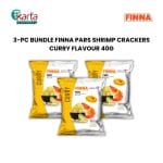 Finna Pars Shrimp Crackers Curry Flavour 40g (3-Pack Bundle)