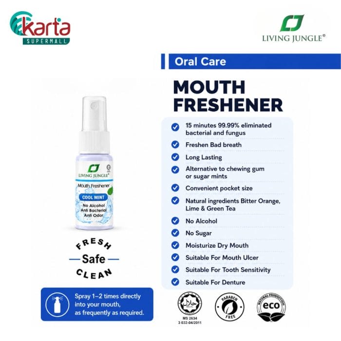 Living Jungle Mouth Freshener Cool Mint (Oral Care) 20ml