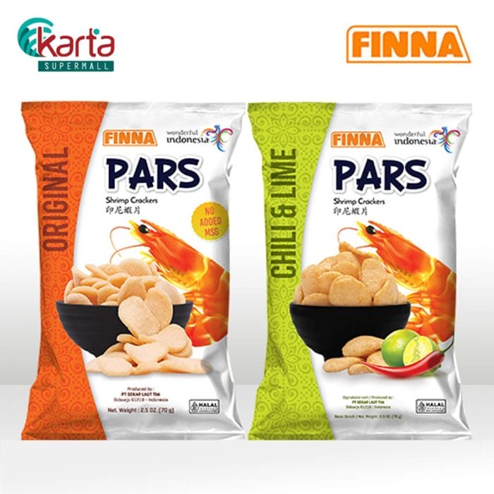 Finna Pars Shrimp Crackers Chili & Lime Flavor 70g (3-Pack Bundle)