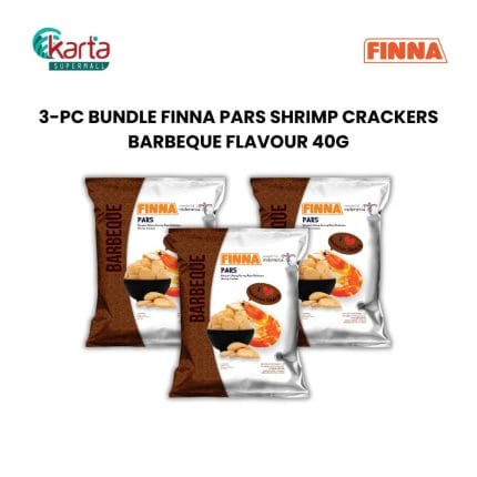 Finna Pars Shrimp Crackers BBQ Flavour 40g (3-Pack Bundle)