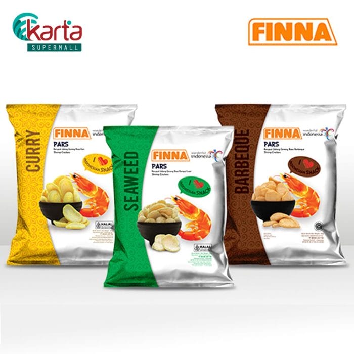 Finna Pars Shrimp Crackers Seaweed Flavour 40g (3-Pack Bundle)