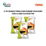 Finna Pars Shrimp Crackers Chili & Lime Flavor 70g (3-Pack Bundle)