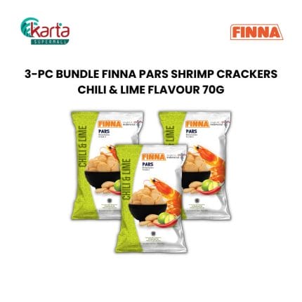 Finna Pars Shrimp Crackers Chili & Lime Flavor 70g (3-Pack Bundle)