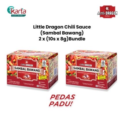 Little Dragon Chili Sauce (Sambal Bawang) 2 x (10s x 8g) Bundle