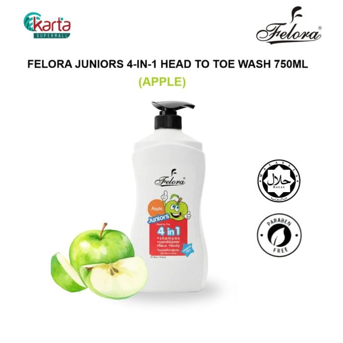 Felora Juniors 4-in-1 Head to Toe Wash 750ml (Assorted Variants)