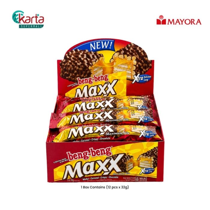 Beng-Beng Maxx Chocolate Wafer (12 pcs x 32g) Bundle of 2 Units
