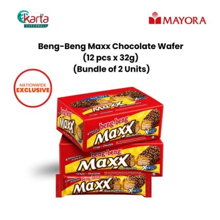 Beng-Beng Maxx Chocolate Wafer (12 pcs x 32g) Bundle of 2 Units