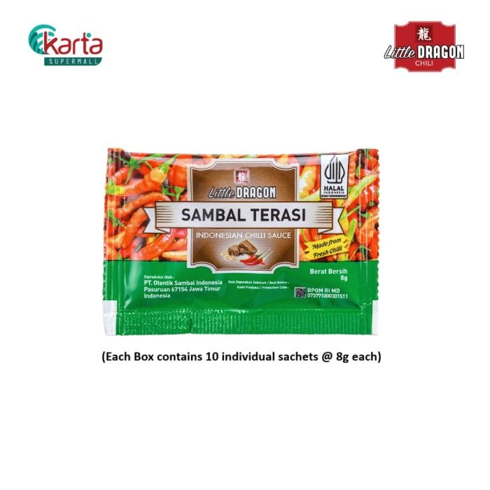 Little Dragon Chili Sauce (Sambal Terasi) 2 x (10s x 8g) Bundle