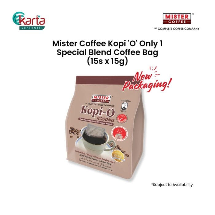 Mister Coffee Kopi 'O' Only 1 Special Blend Coffee Bag (15s x 15g)
