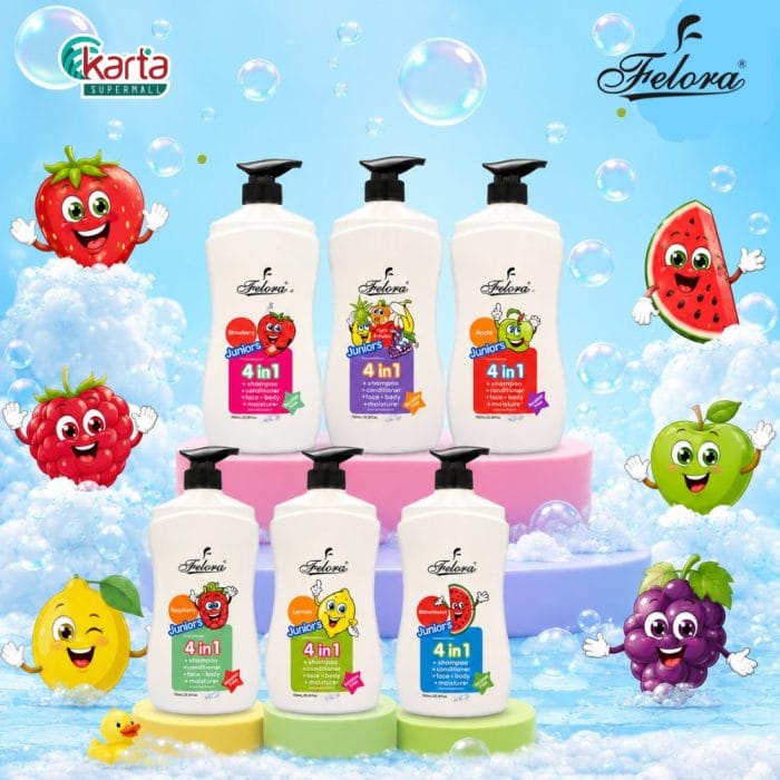 Felora Juniors 4-in-1 Head to Toe Wash 750ml (Assorted Variants)