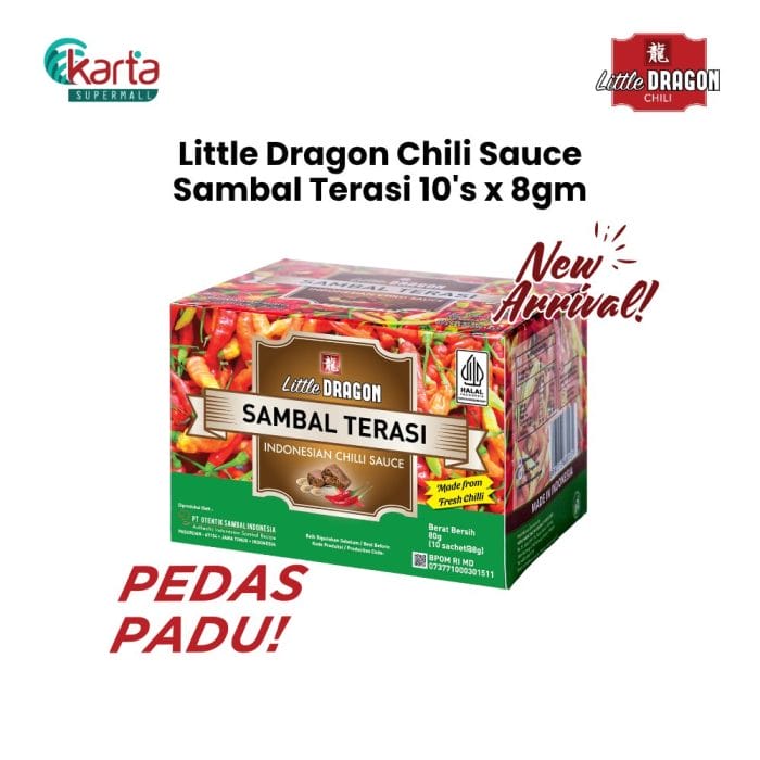 Little Dragon Chili Sauce (Sambal Terasi) 2 x (10s x 8g) Bundle