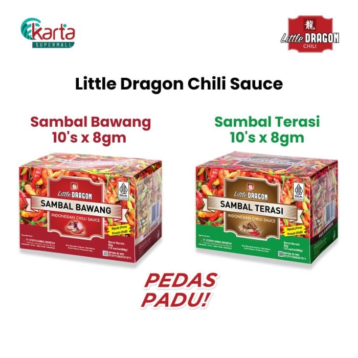 Little Dragon Chili Sauce (Assorted Sambal Flavours) 10s x 8g Pack