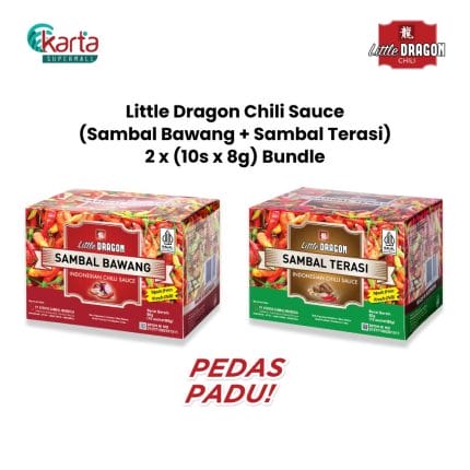 Little Dragon Chili Sauce (Sambal Bawang + Sambal Terasi) 2 x (10s x 8g) Bundle